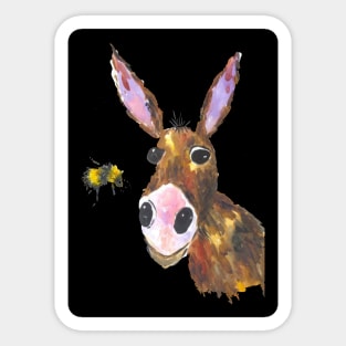 Silly Donkey and a bee Sticker